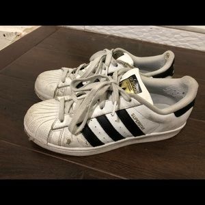 Adidas superstar white sneakers